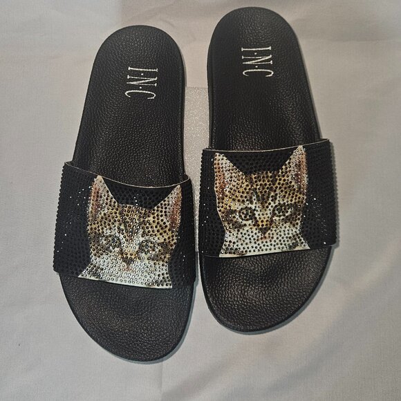 INC KITTEN Crystal Slides, Size 7m - Picture 1 of 6